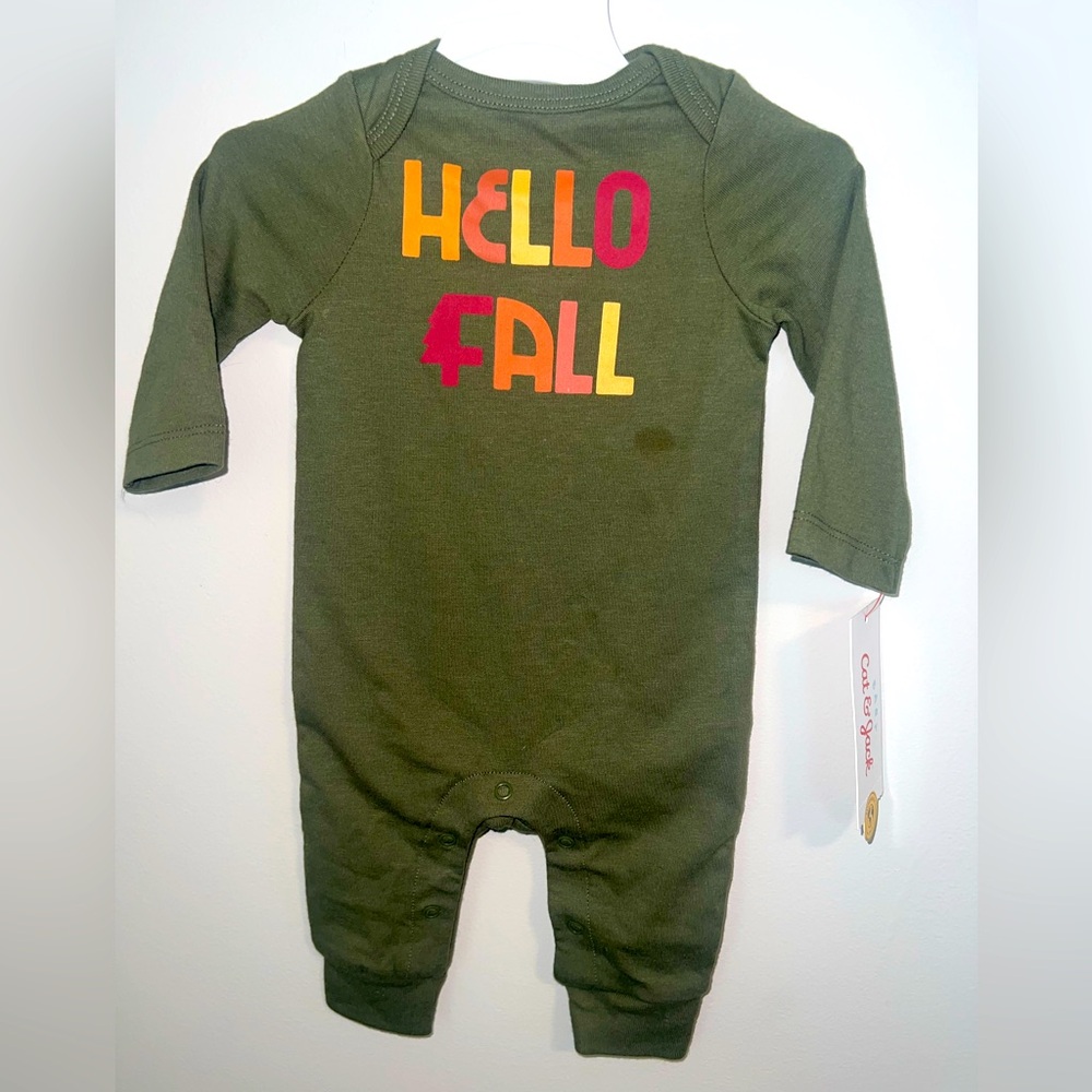 Cat & Jack Kids One Piece - Olive with Multicolor Print